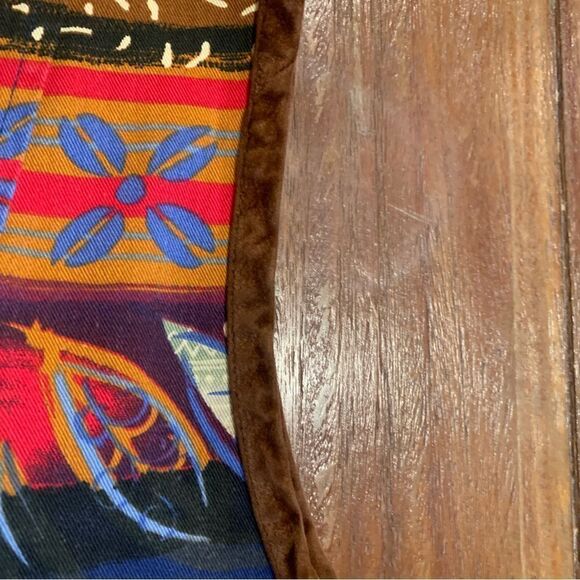 Vintage River Ridge Trading Co Western Printed Zip Front Vest Faux Suede XL - Picture 5 of 7